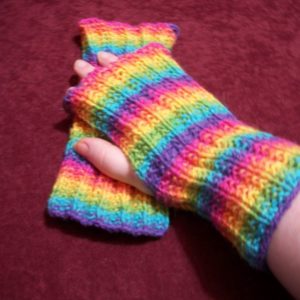 Knit the Rainbow Mitts